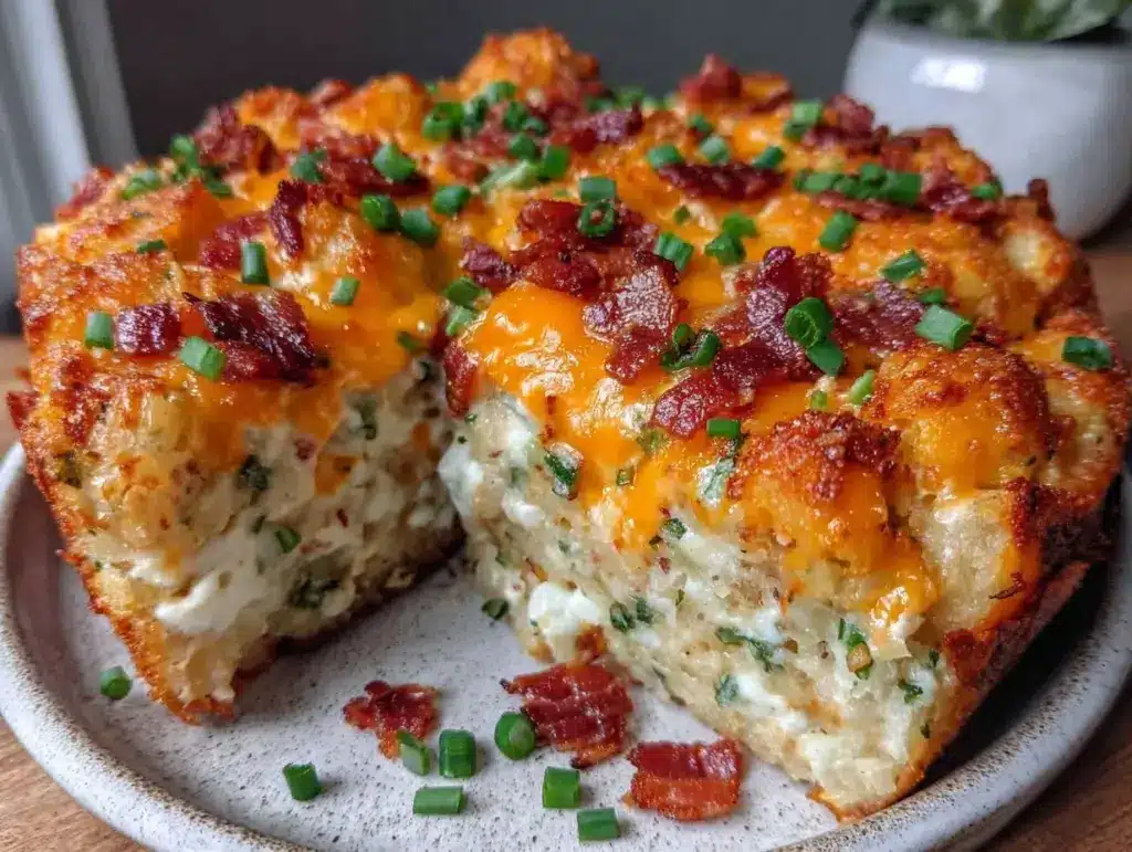crispy loaded baked potato breakfast casserole - featured image