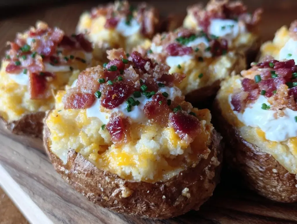 crispy loaded twice-baked potatoes - featured image