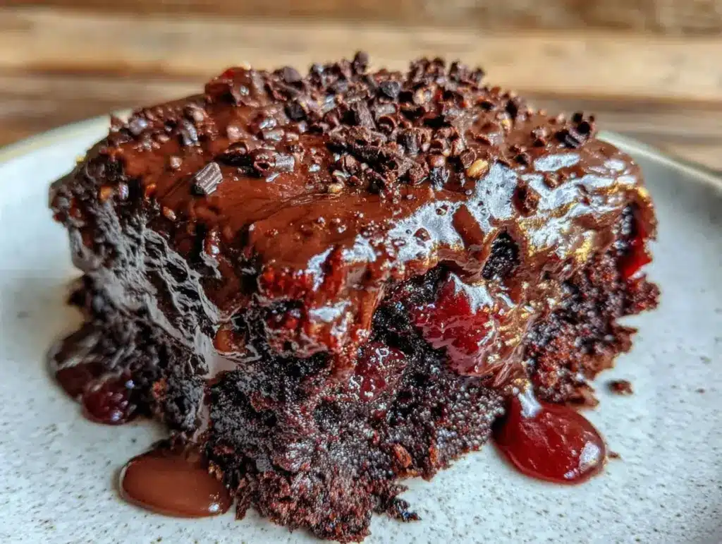 death by chocolate poke cake - featured image