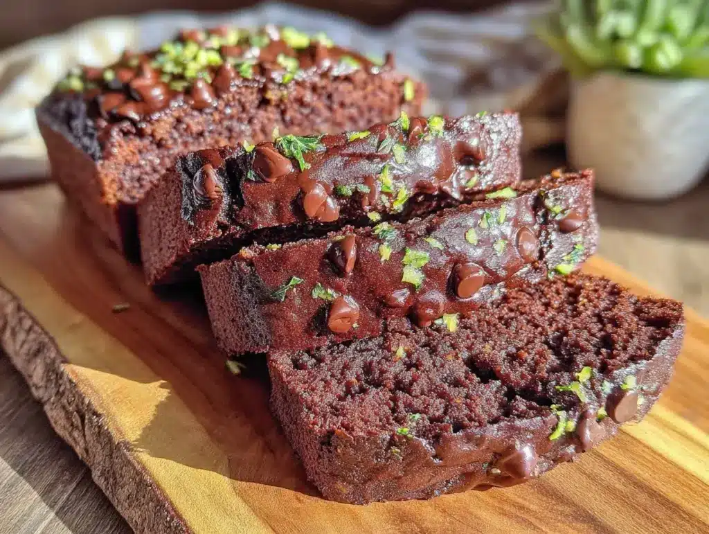 double chocolate chip zucchini bread - featured image