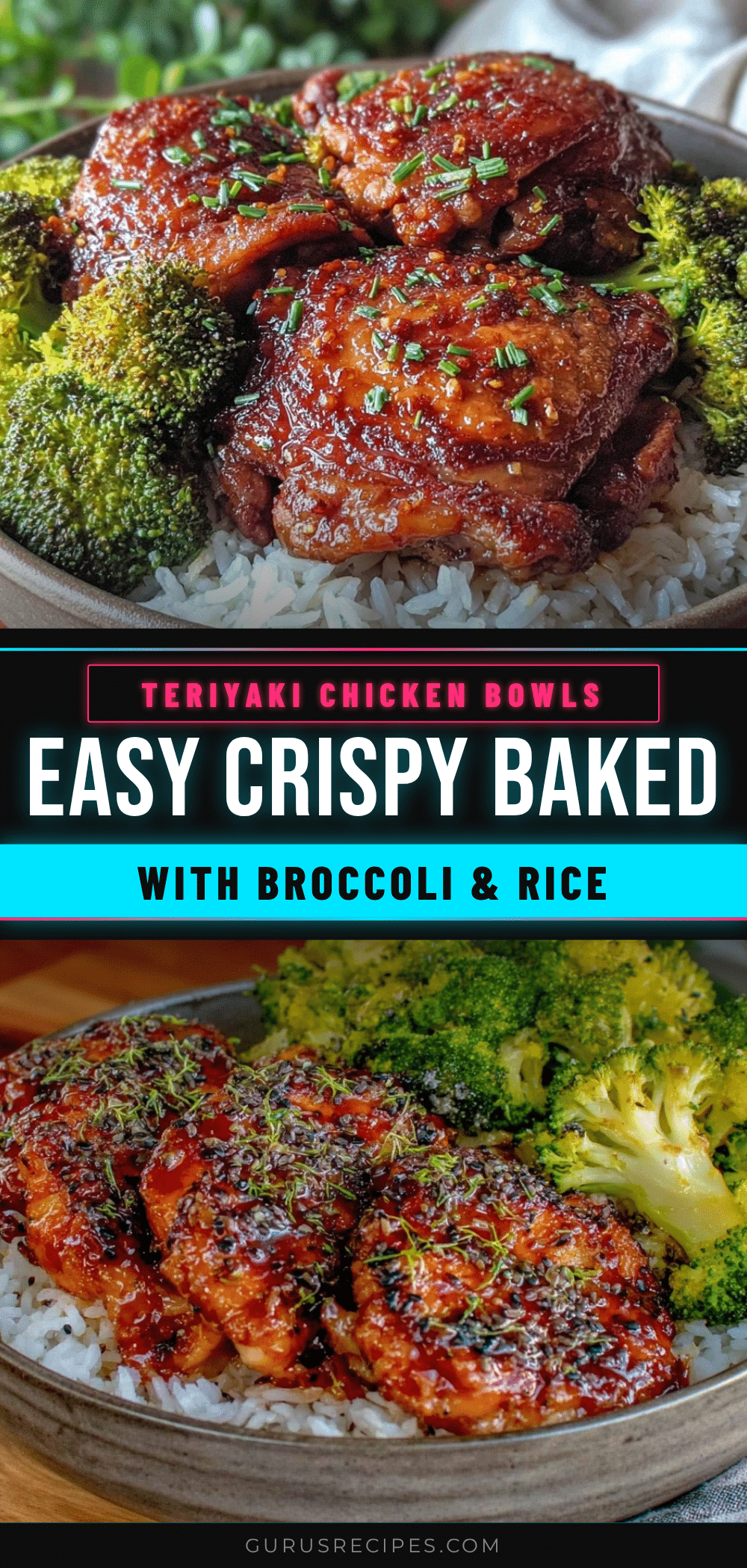 easy baked teriyaki chicken bowls recipe