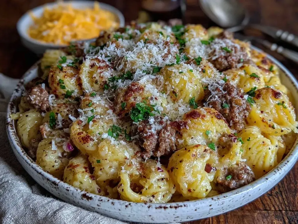 easy cheesy one-pot hamburger helper - featured image
