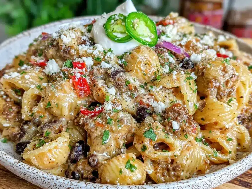 easy cheesy one-pot taco pasta - featured image