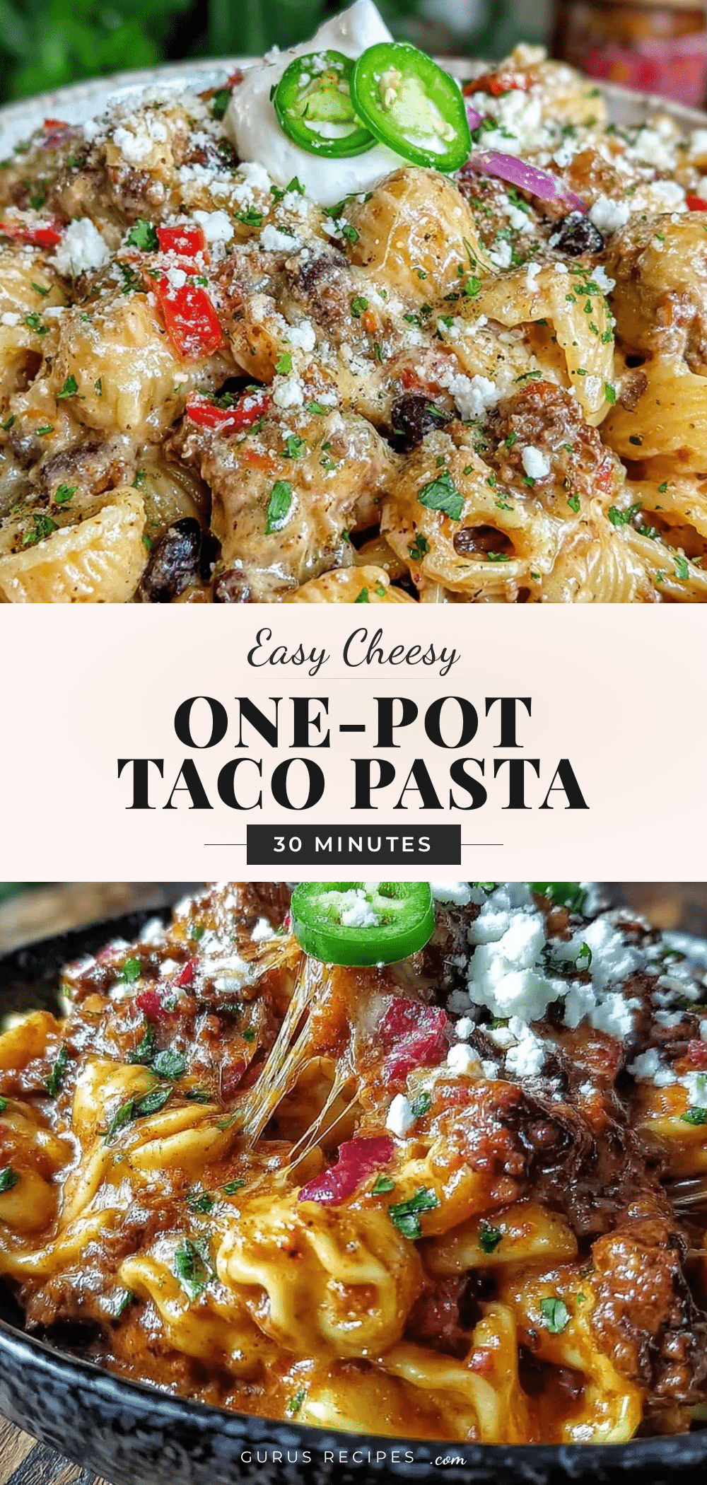 easy cheesy one-pot taco pasta recipe