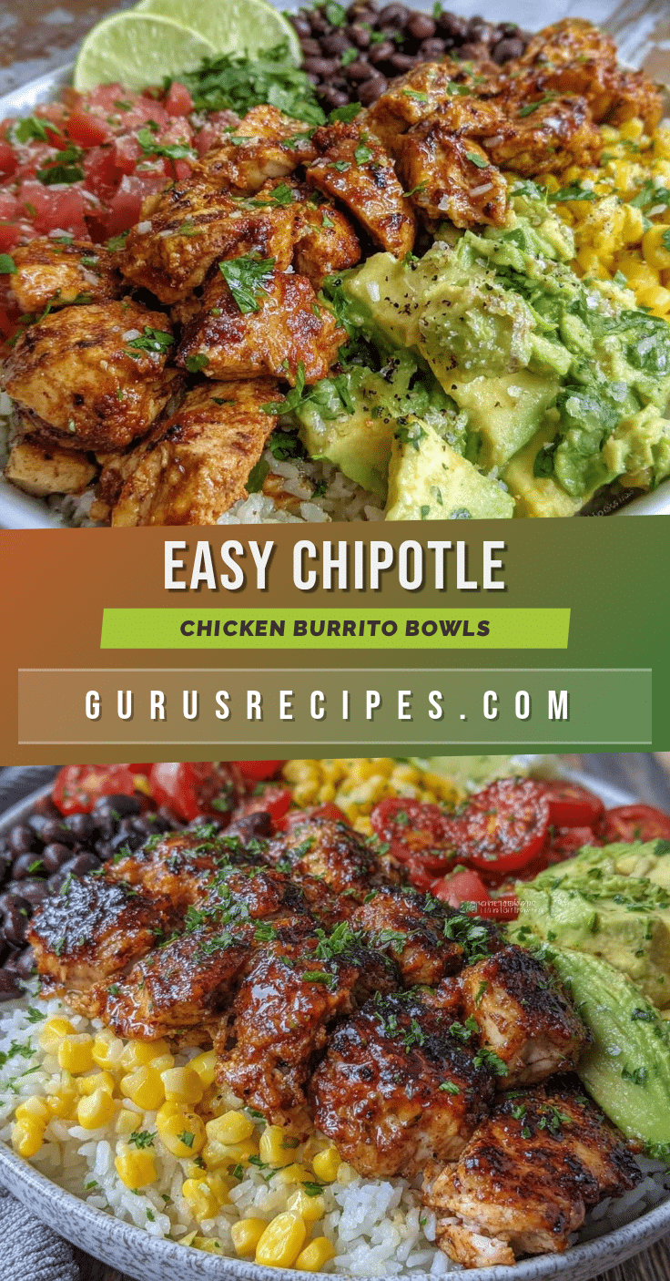 easy chipotle chicken burrito bowls recipe