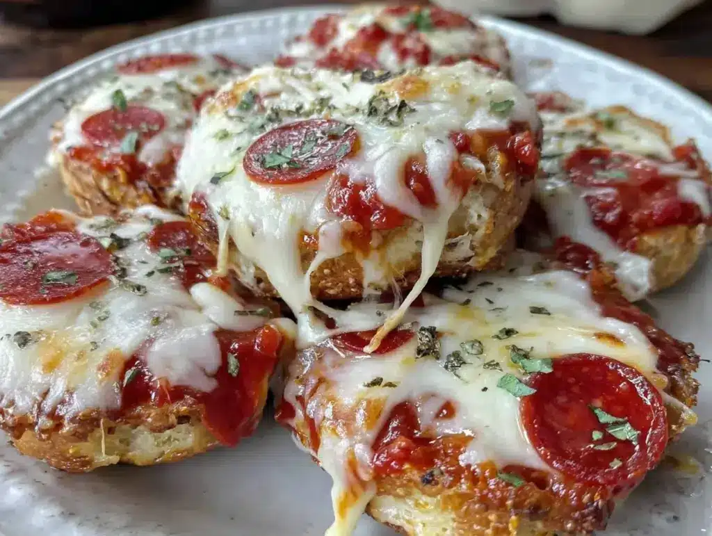 easy crispy mini pizza bagels - featured image