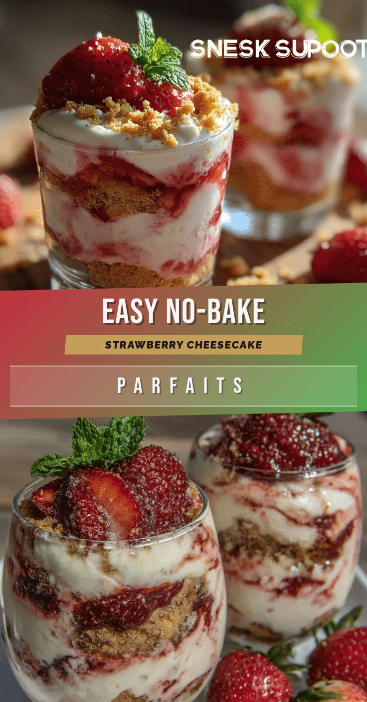 easy no-bake strawberry cheesecake parfaits recipe