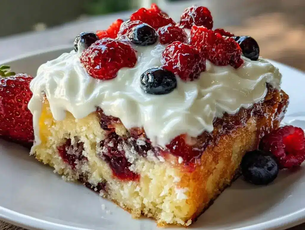 Easy Patriotic Poke Cake - featured image
