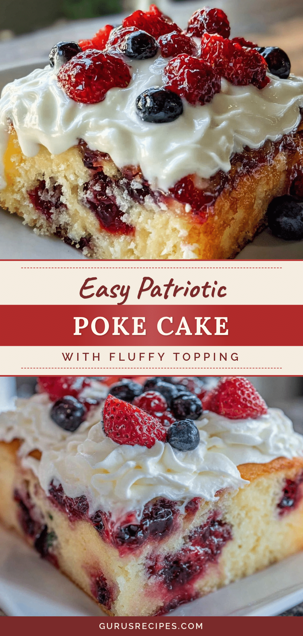 Easy Patriotic Poke Cake recipe