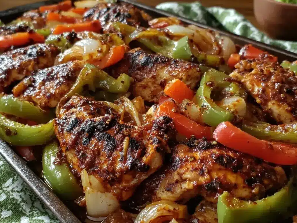easy sheet pan fajitas - featured image
