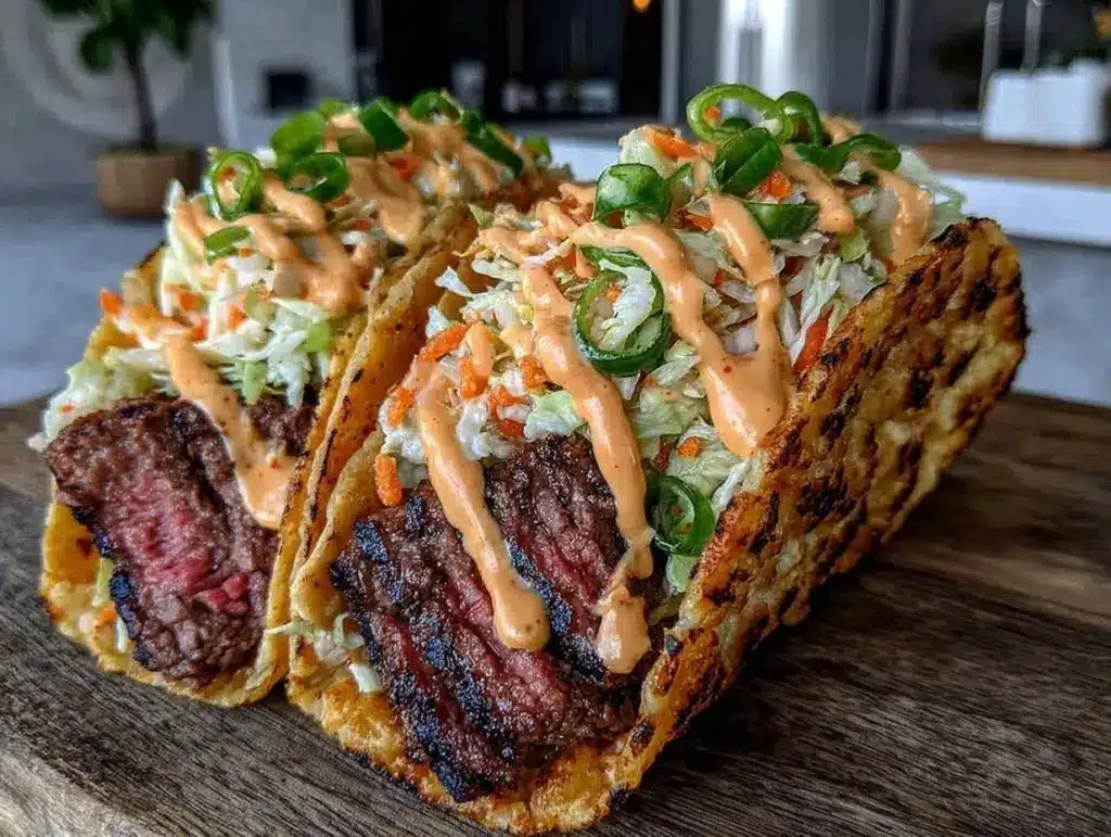 flavorful smash burger tacos - featured image