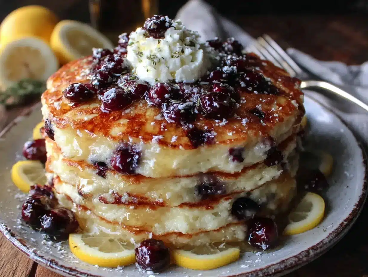 fluffy blueberry lemon ricotta pancakes preparation steps