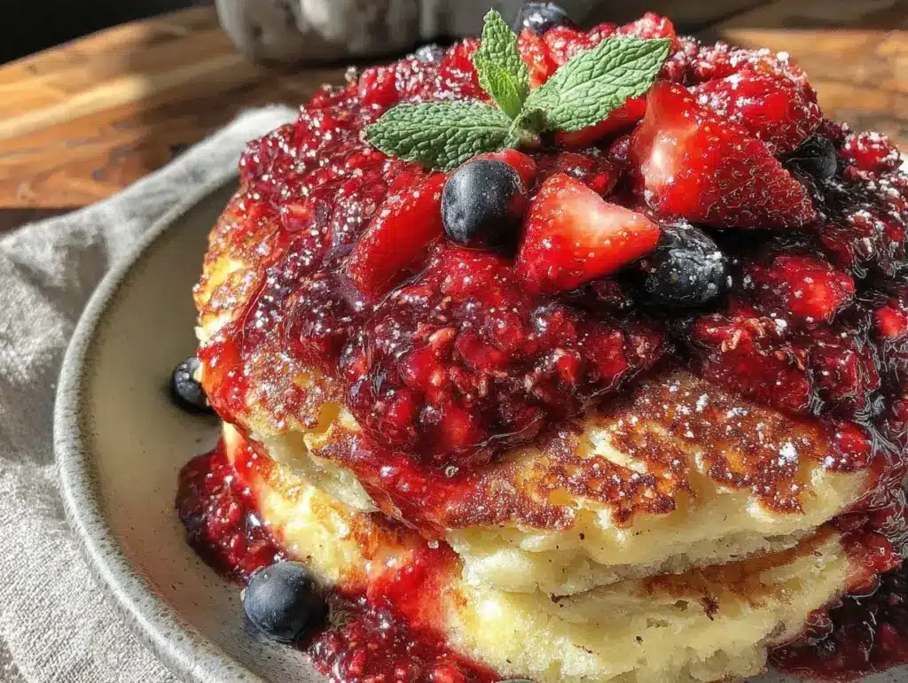 fluffy blueberry pancakes - featured image