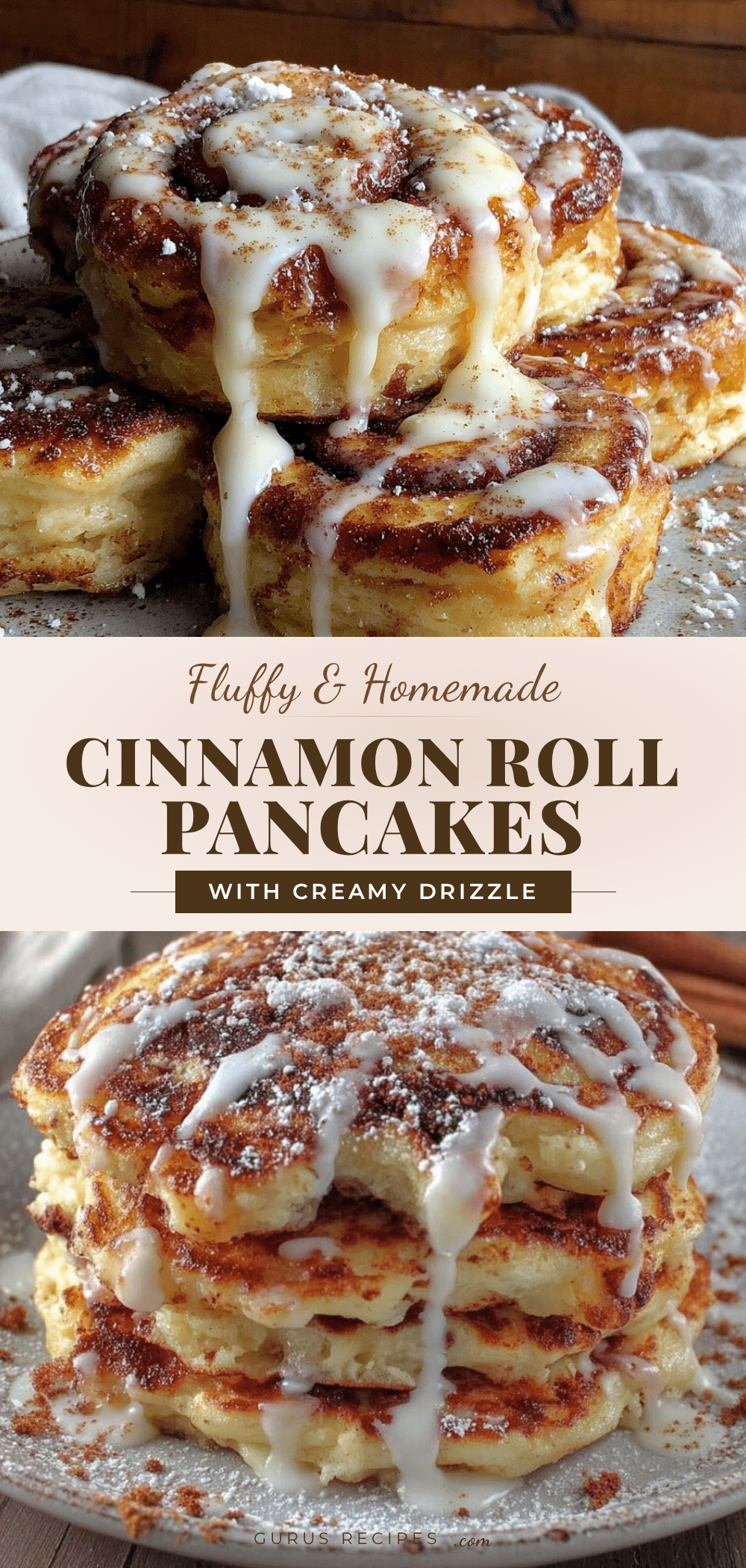 fluffy cinnamon roll pancakes recipe
