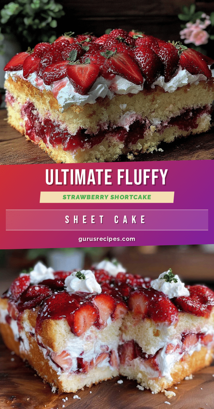fluffy strawberry shortcake sheet cake recipe