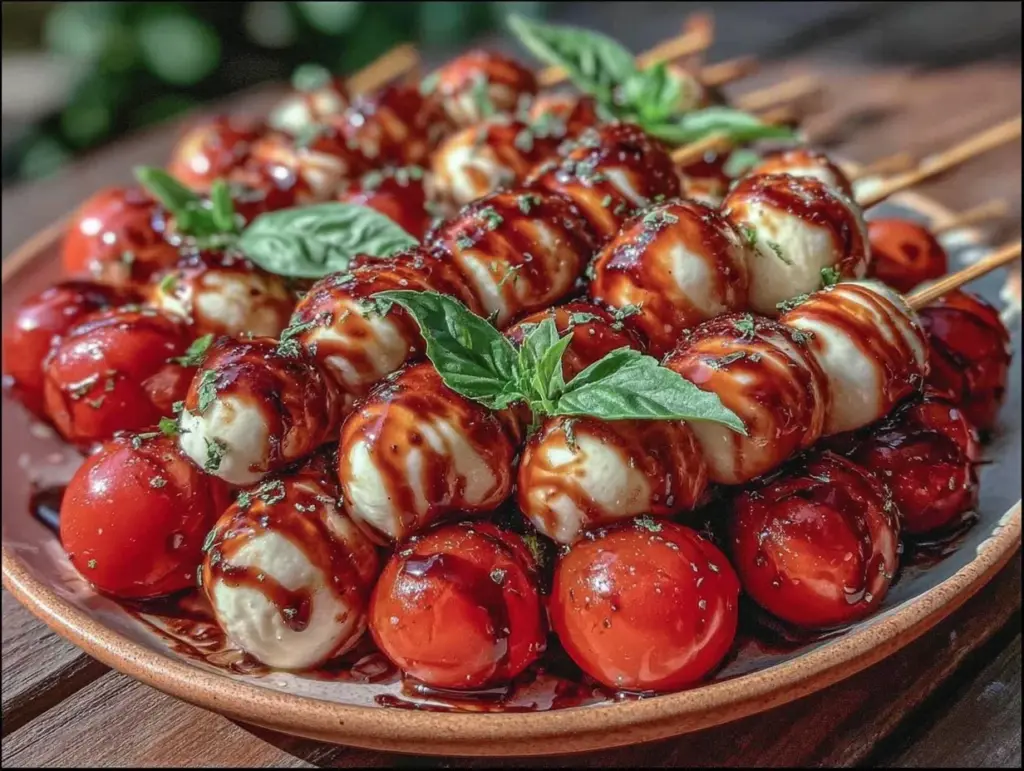 fresh caprese skewers - featured image