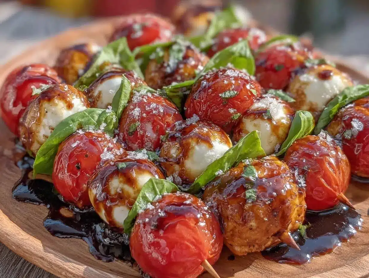 fresh caprese skewers preparation steps