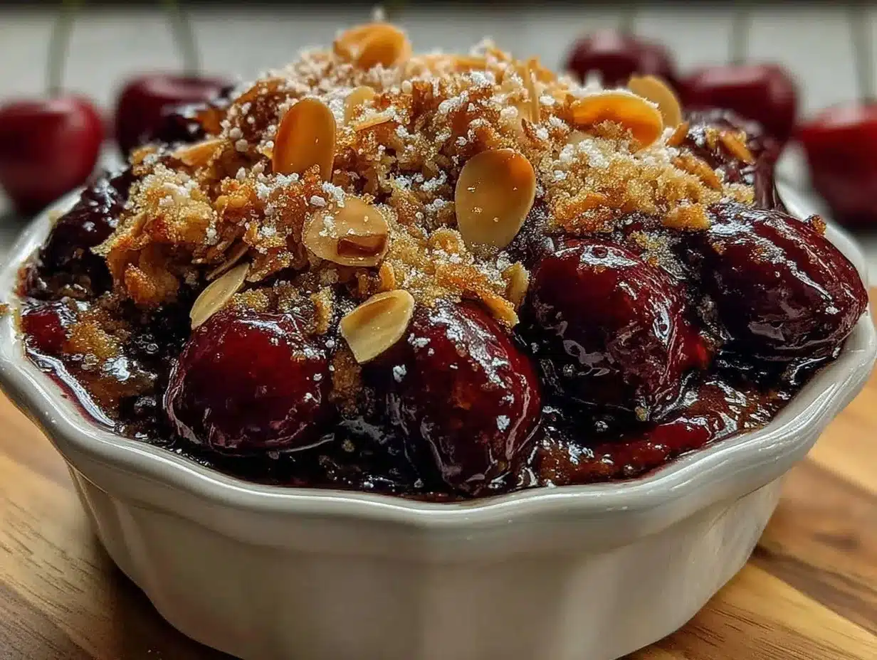 fresh cherry crisp preparation steps