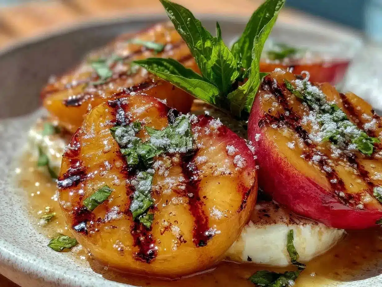 fresh grilled nectarine caprese salad preparation steps