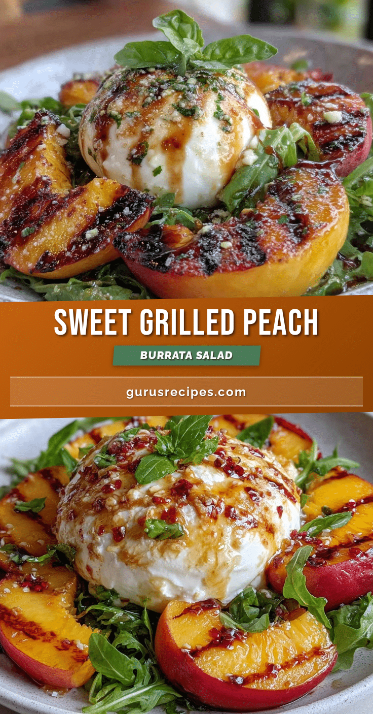 fresh grilled peach burrata salad recipe