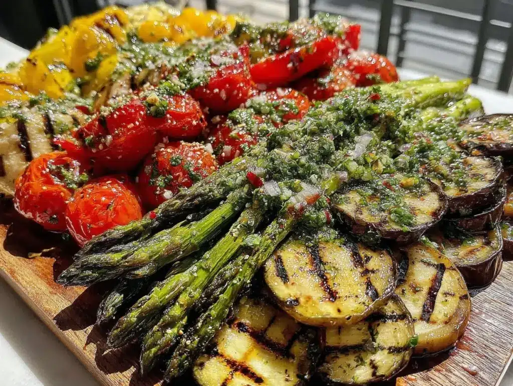 fresh grilled vegetable platter - featured image
