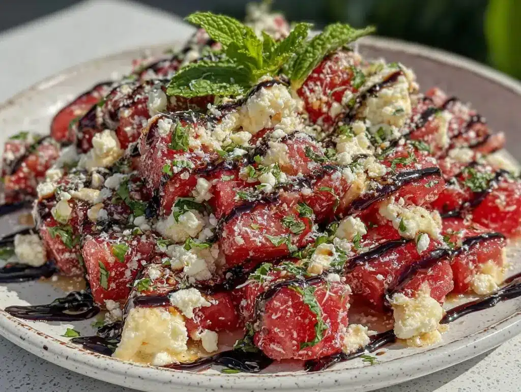 fresh watermelon feta salad - featured image