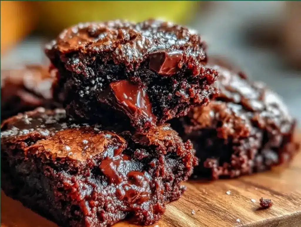 fudgy dark chocolate brownies - featured image