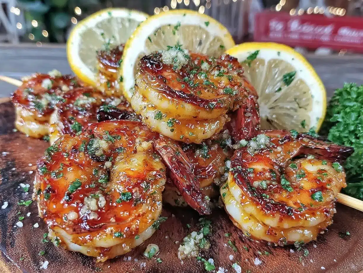 garlic butter grilled shrimp skewers preparation steps