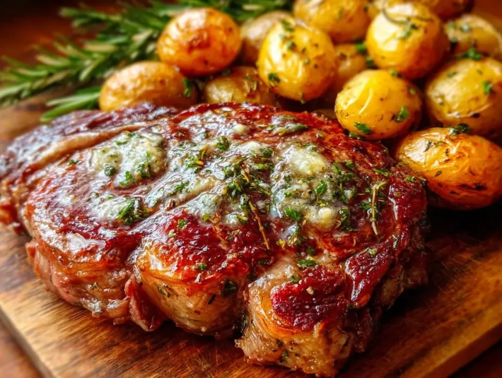 garlic butter ribeye - featured image