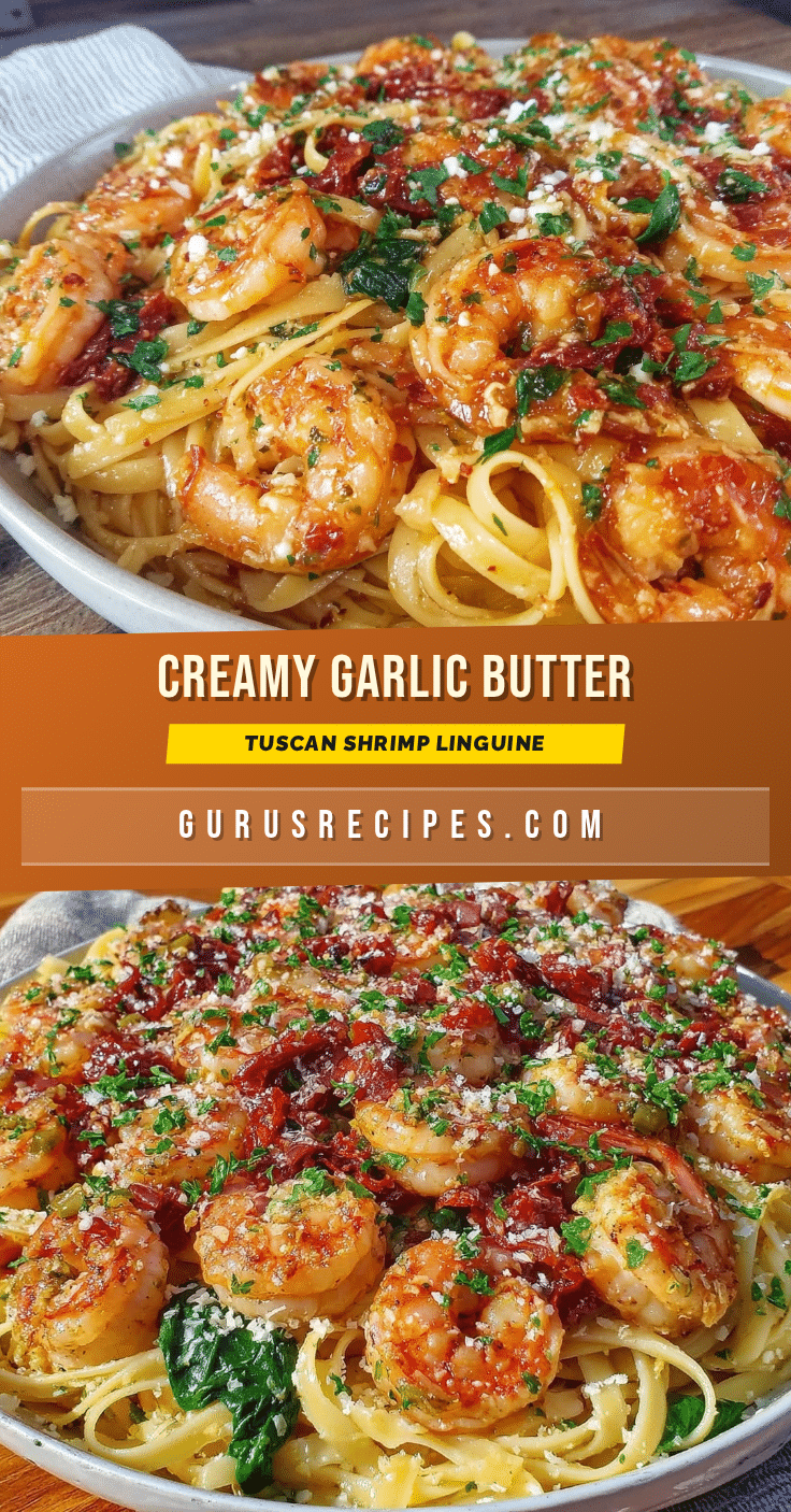 garlic butter tuscan shrimp linguine recipe