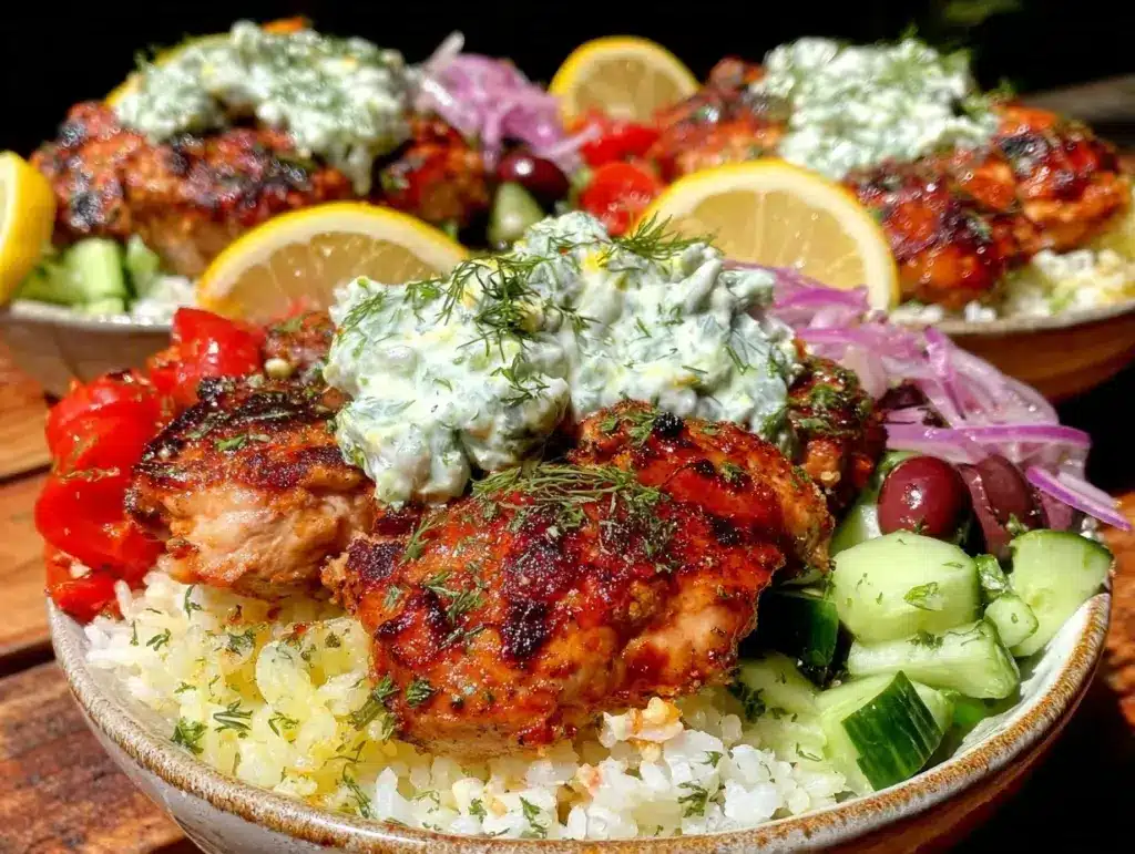 Greek chicken bowls - featured image
