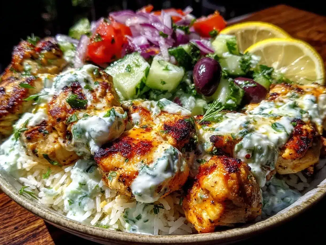 Greek chicken bowls preparation steps