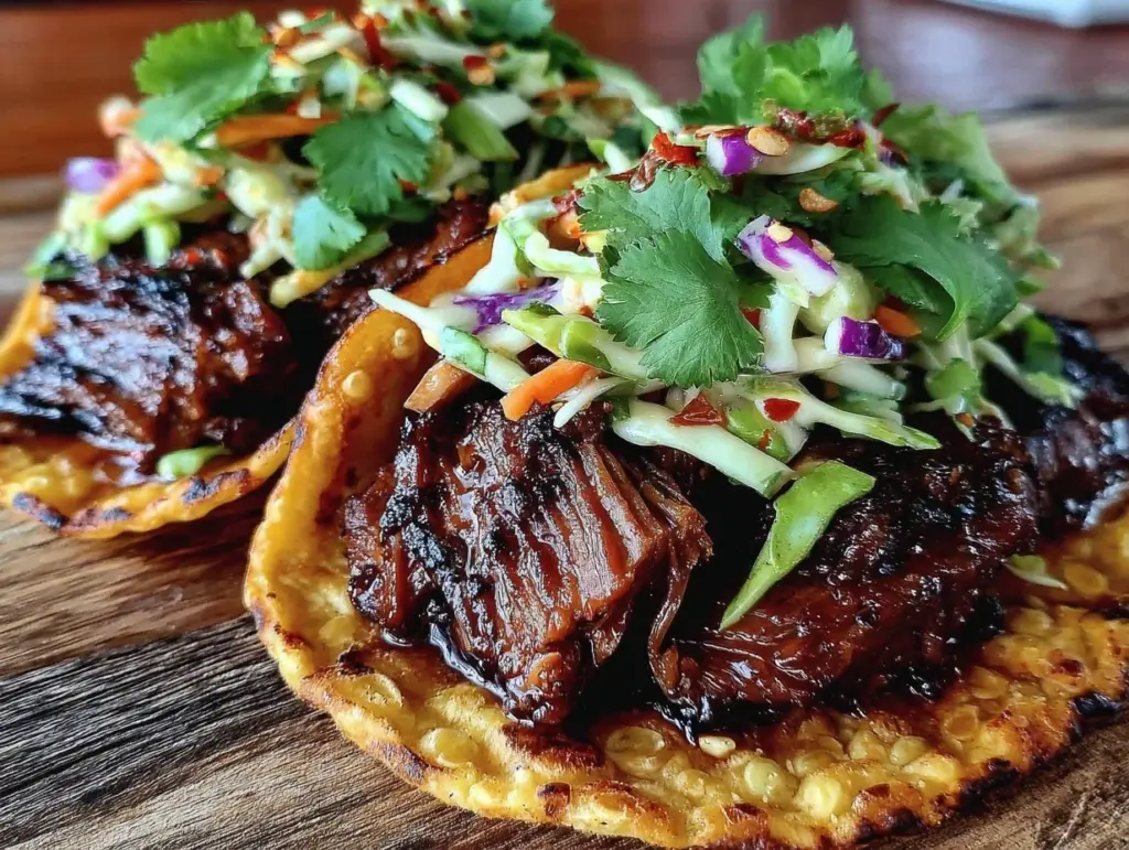 grilled beer-braised brisket tacos - featured image
