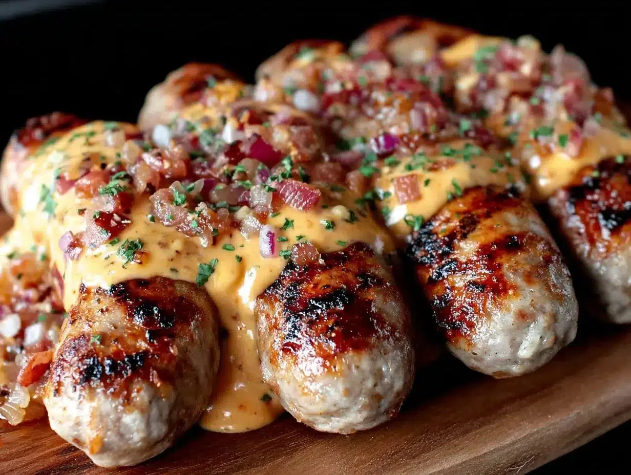 grilled brats with beer cheese sauce preparation steps