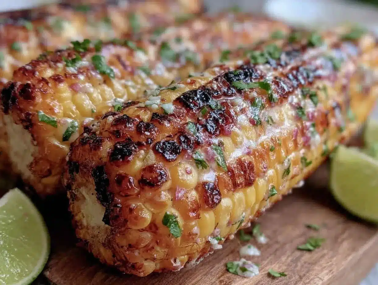 grilled corn on the cob with cilantro lime butter preparation steps