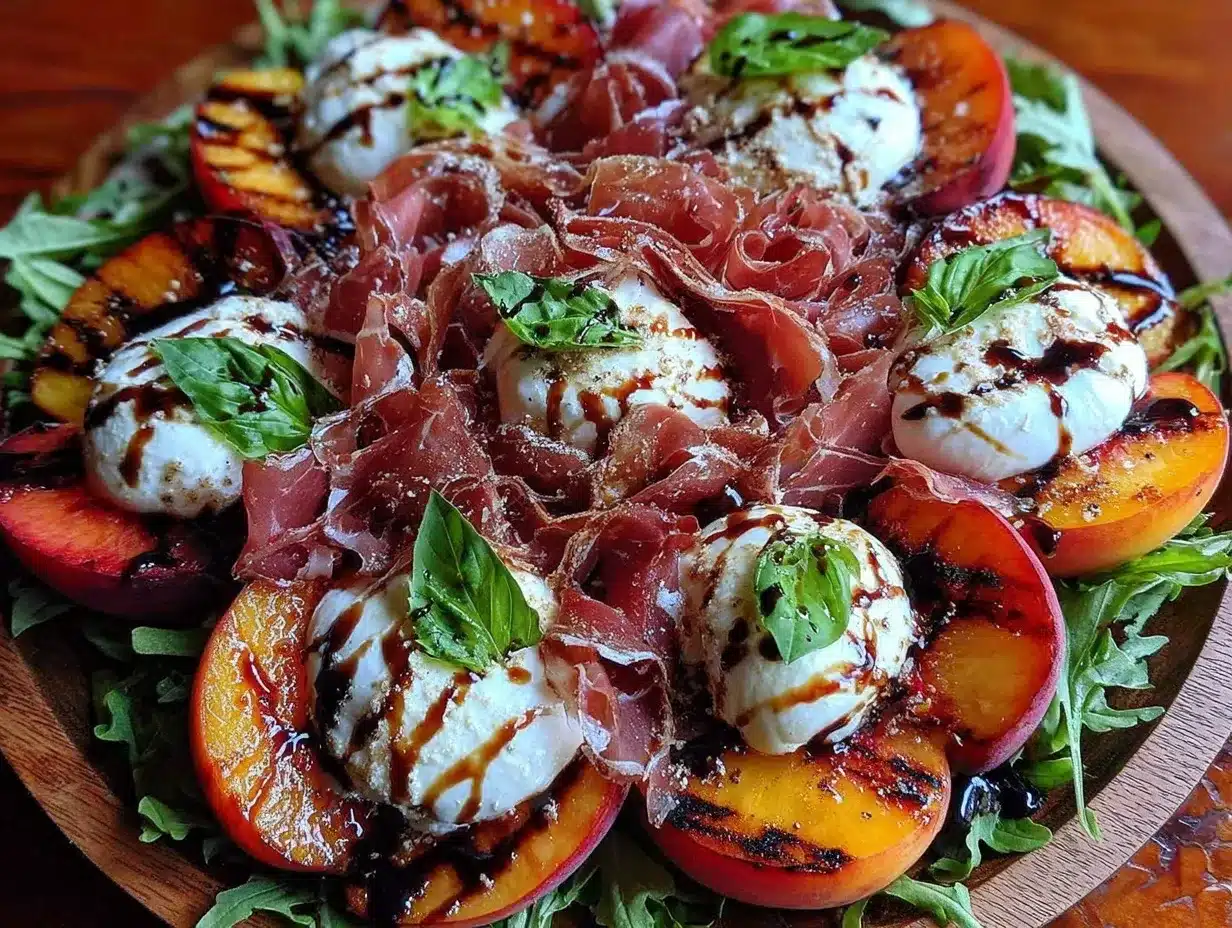 grilled peach and burrata salad preparation steps