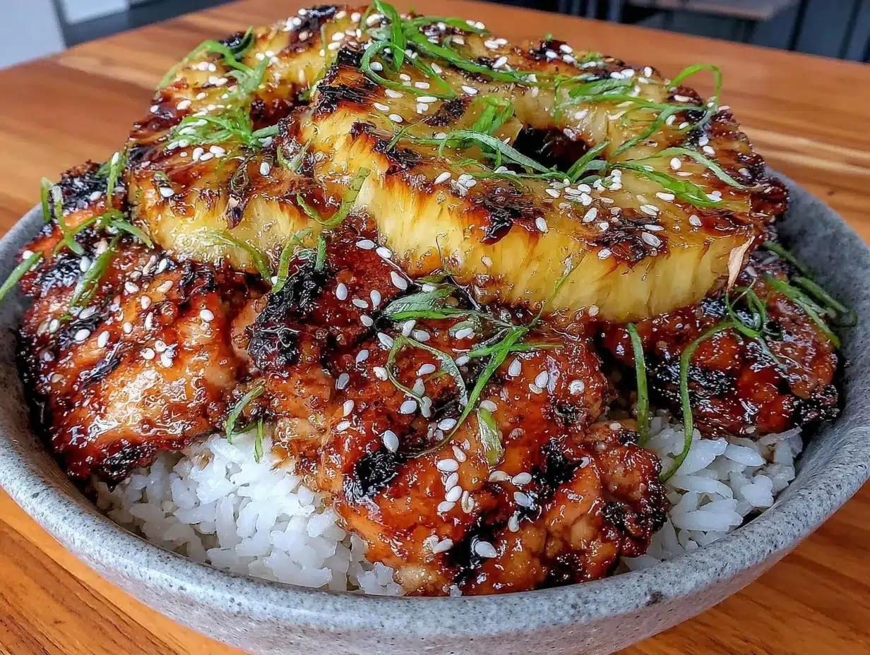 grilled pineapple teriyaki chicken bowls preparation steps
