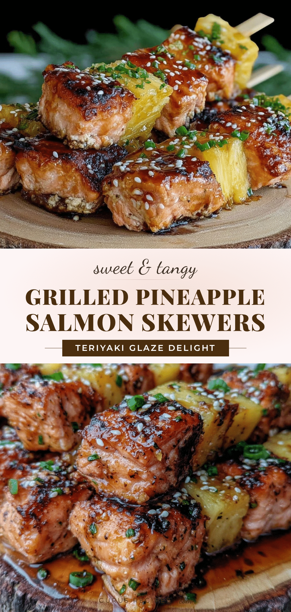 grilled pineapple teriyaki salmon skewers recipe