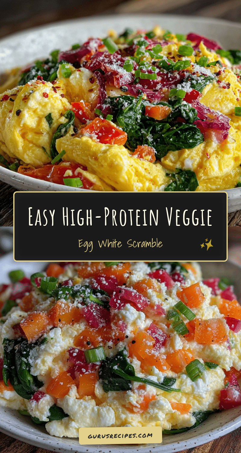 healthy high-protein egg white veggie scramble recipe