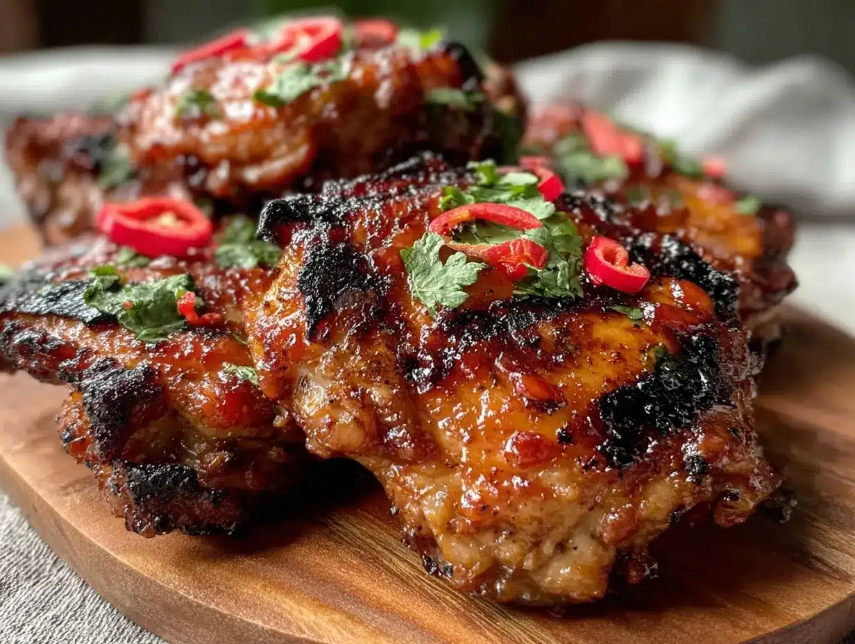 honey sriracha glazed grilled chicken thighs preparation steps