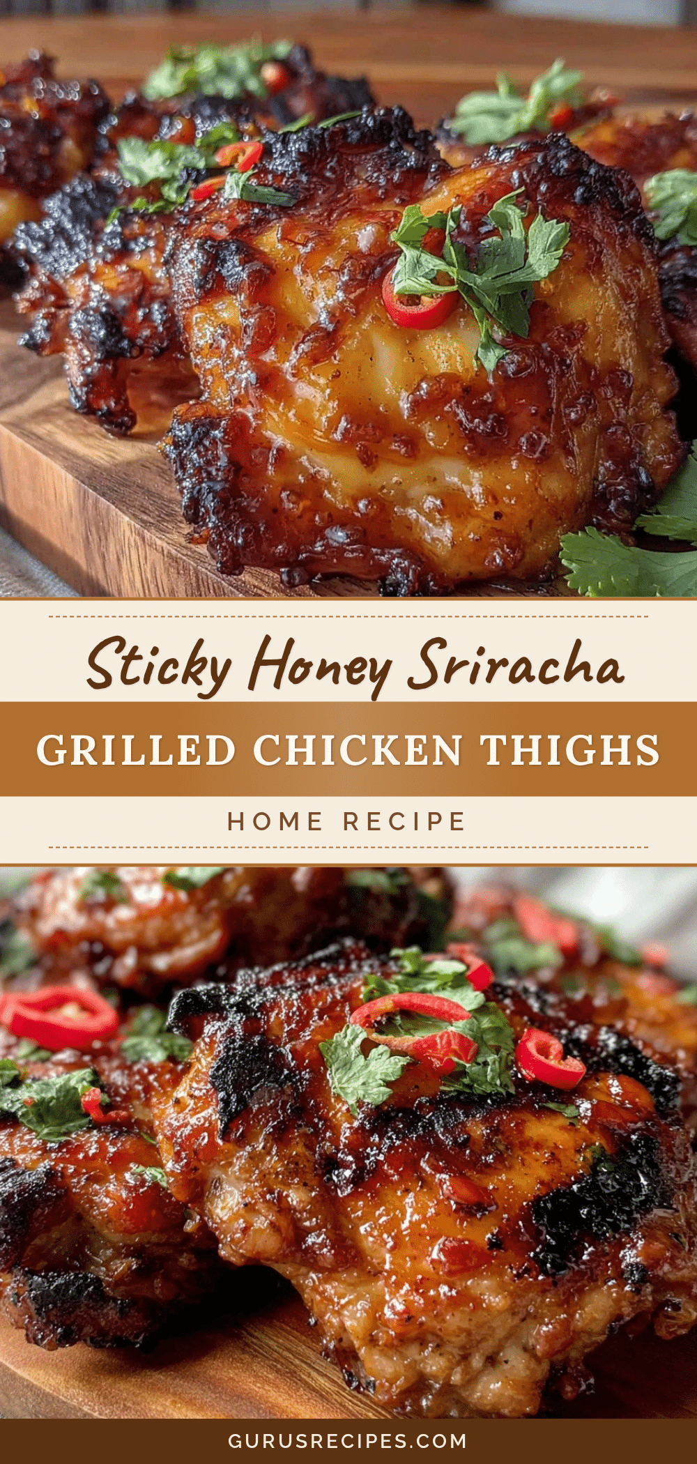 honey sriracha glazed grilled chicken thighs recipe