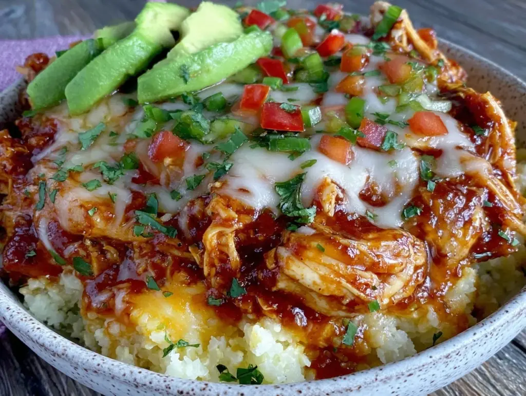 keto chicken enchilada bowl - featured image