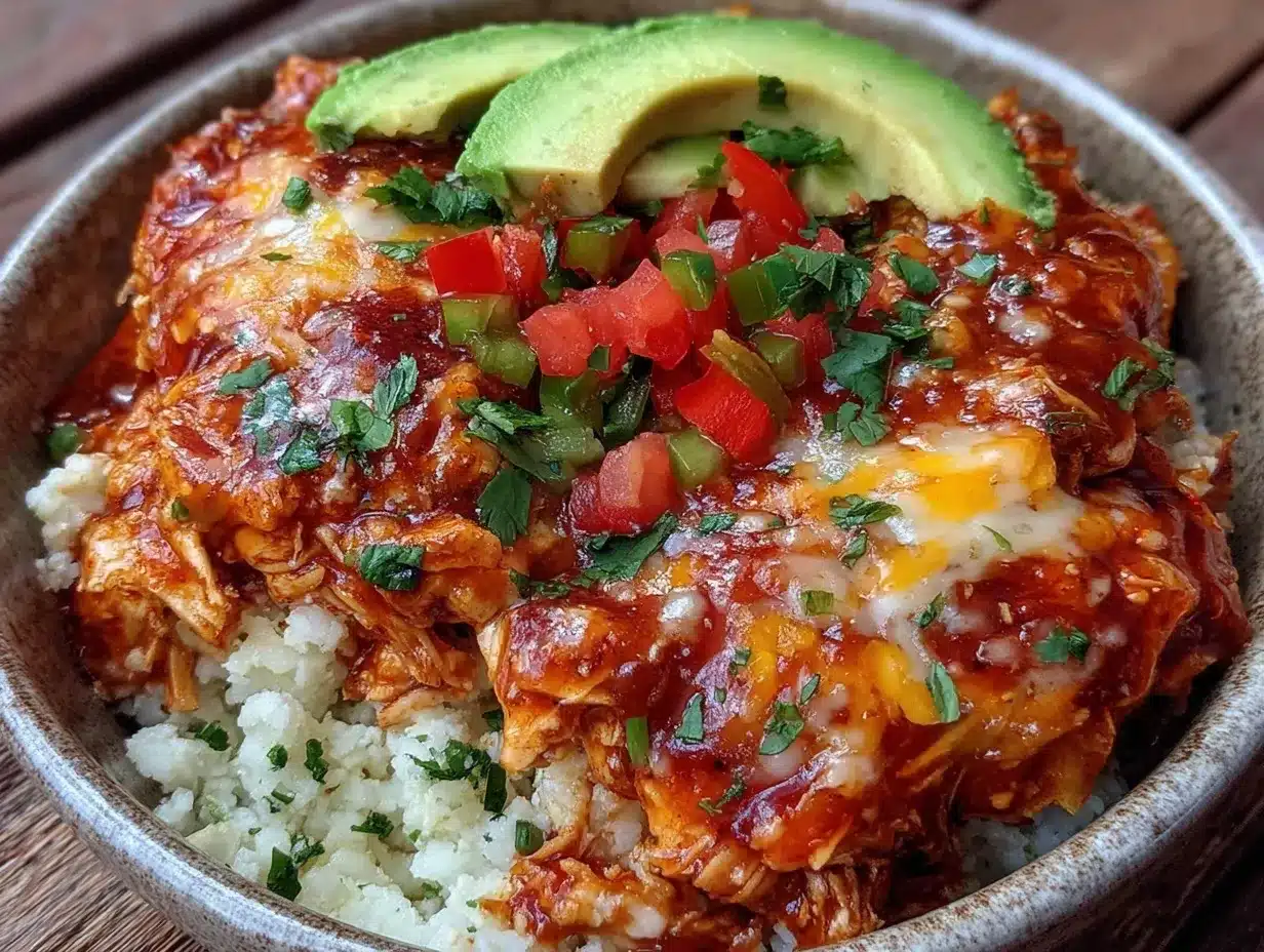 keto chicken enchilada bowl preparation steps