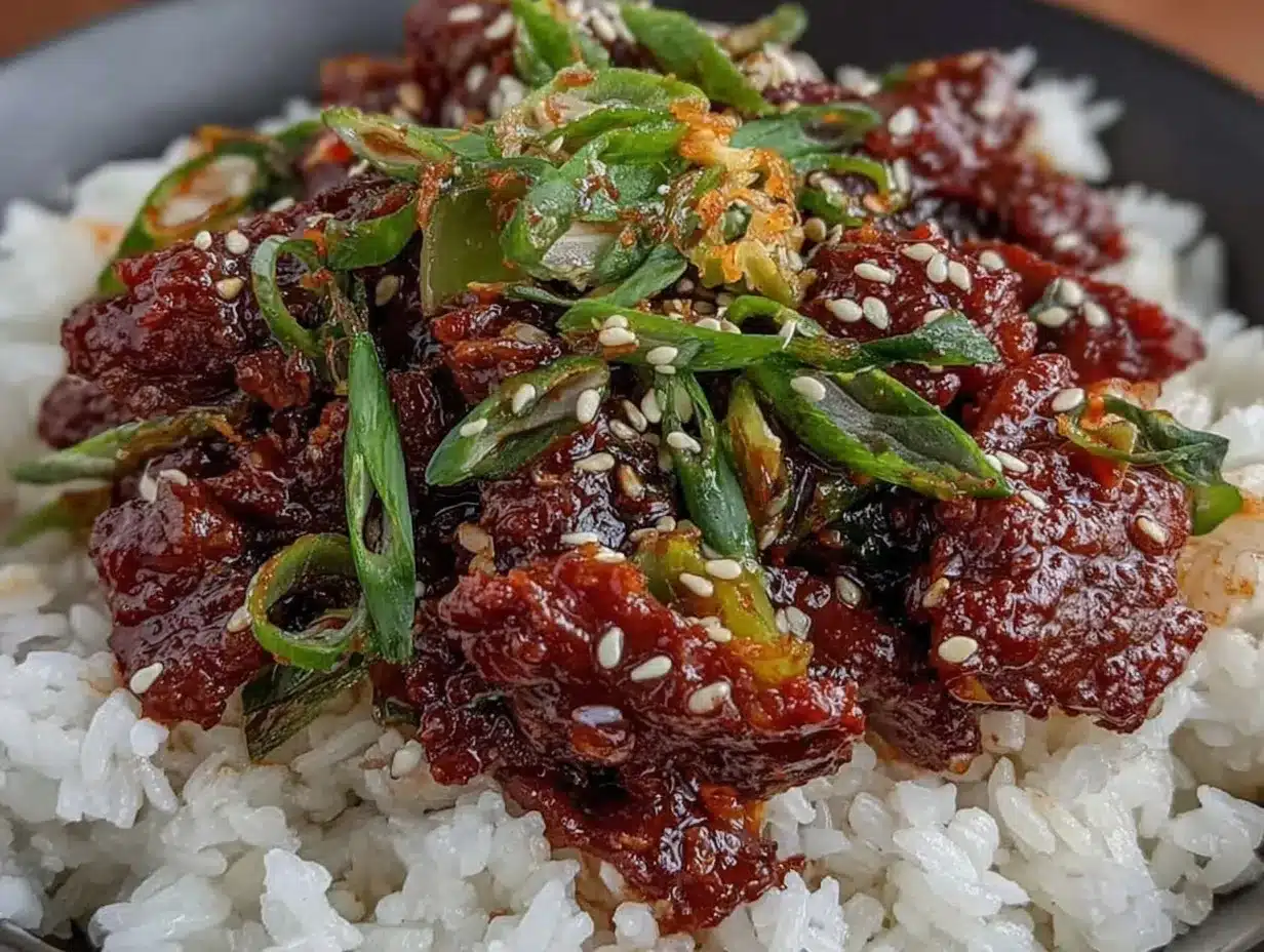 Korean beef bowl preparation steps