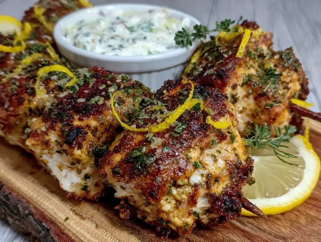 lemon herb chicken kebabs - featured image