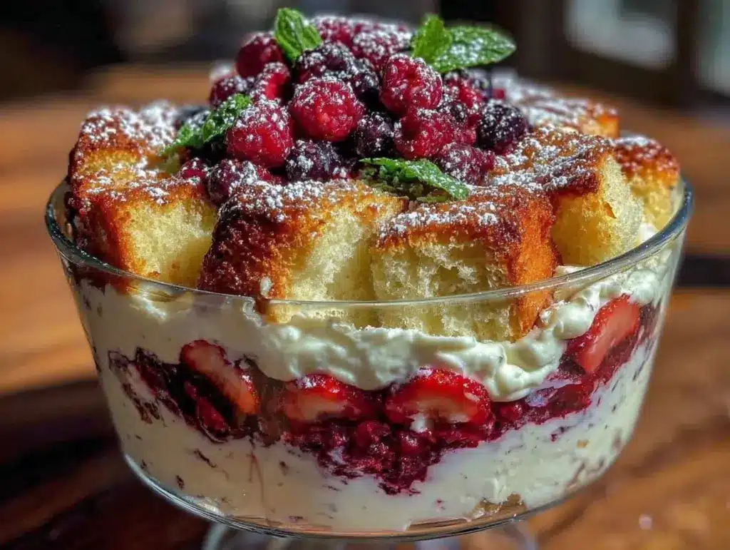 light triple berry trifle - featured image
