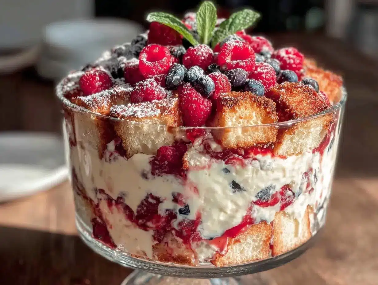 light triple berry trifle preparation steps
