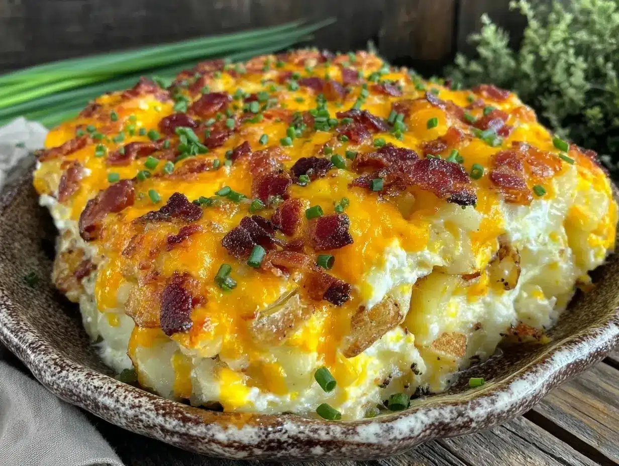 loaded baked potato breakfast casserole preparation steps