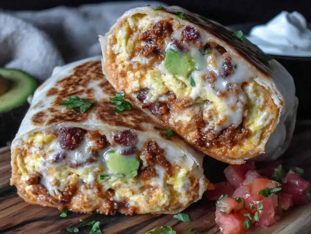 loaded breakfast burrito preparation steps