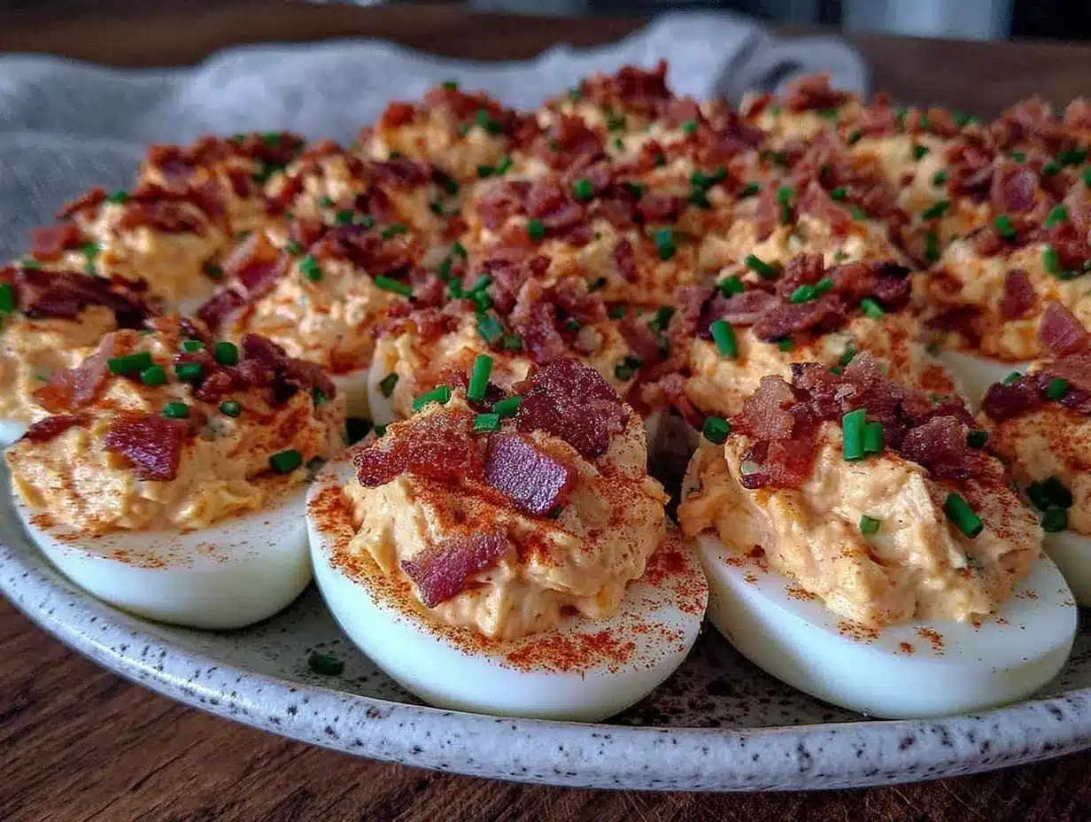 loaded deviled eggs preparation steps